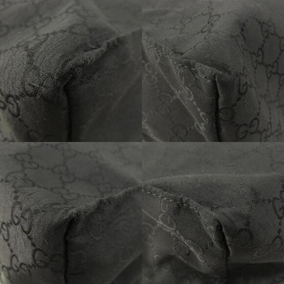 GUCCI Nylon Outlet Tote Bag 449177 GG Print Black Gold - Picture 10 of 11